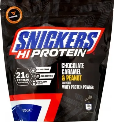 Zdjęcie produktu dla Mars Snickers HiProtein Powder 875 g Snickers (czekolada-karmel-orzech ziemny) / Białko serwatkowe / Pyszne białko serwatkowe o niepowtarzalnym smaku batonika Snickers
