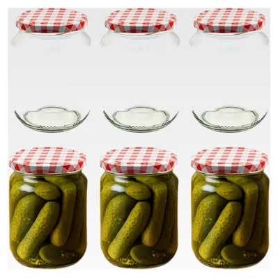 Produktbild von 6er Set Einmachgläser mit Deckel 720 ml Vorratsgläser mit Etiketten