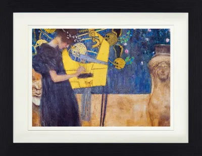 Obrázek produktu pro Gustav Klimt Rámovaný obraz s jemným paspartováním | Obrazy na zeď | V rámu - Hudba, 1895 (30 x 40 cm)
