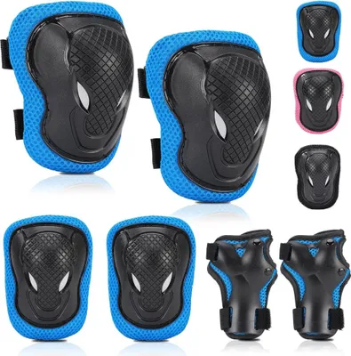 Produktbild von Knieschoner Kinder, Verstellbare Knieschš¹tzer Ellenbogenschoner Handgelenkschoner, Schoner Schš¹tzer Inliner Kinder, Protektorenset fš¹r Inliner Skaten Roller Skateboard Rollschuhe