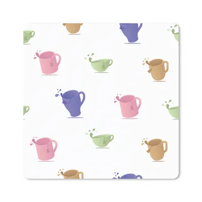 Produktbild von MuchoWow® Mauspad Mousepad Muster - Tee - Teetasse 30x30 cm - Mousepads - Maus Mat - Pad - Mausunterlage - Gaming