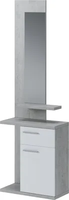 Produktbild von Candiolo - Garderobenschrank, 61x28x186 cm Beton Grau, inkl. Spiegel