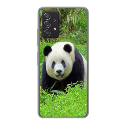 Produktbild von MuchoWow® Handyhülle Schutzhülle Hülle für Samsung Galaxy A33 5G Panda - Gras - Tier Silikon Softcase Handy Hülle - Kartenhalter