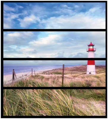 Produktbild von Wallario Möbelfolie / Aufkleber, geeignet für Ikea Malm Kommode mit 4 Schubfächern - Leuchtturm am Strand von Sylt
