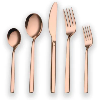 Immagine prodotto di Set di posate da 30 pezzi, color rosa dorato, in acciaio inossidabile 18/0, per 6 persone, adatto al lavaggio in lavastoviglie