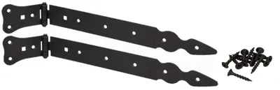 Productafbeelding van KOTARBAU® Set van 2 ladebanden, 300 mm, deurscharnier, deurband, werfhangers, kruishang, deurscharnier, scharnier, zwart, roestvrij, tuindeurband, bouwbeslag, robuust