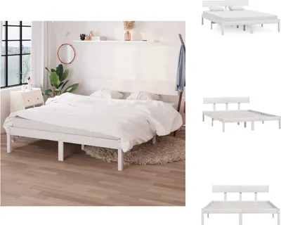 Obrázek produktu pro vidaXL Postel z masivu borovice bílá 140x190 cm - Postele a rámy postelí