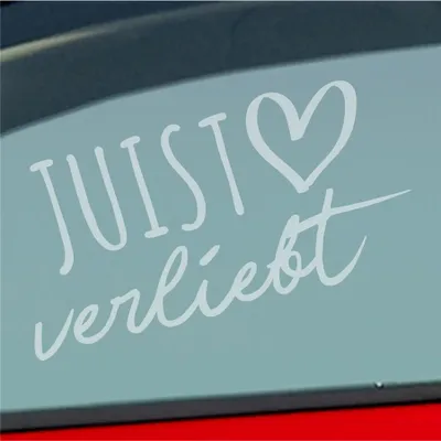 Produktbild von Auto Aufkleber Juist verliebt Herz Insel Nordsee Liebe Car 19x10 cm Milchglas Sticker Heckscheibenaufkleber