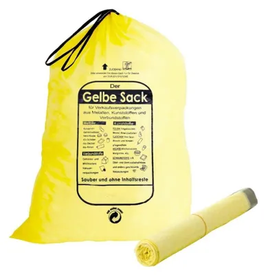 Produktbild von ARLI Set: 13x Der Gelbe Sack 90L mit Zugband HDPE Müllbeutel gelbe Müllsäcke