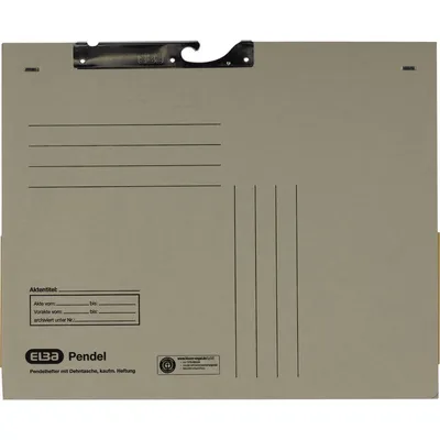 Produktbild von ELBA Pendelhefter 100570025 DIN A4 Dehntasche 320g Karton grau