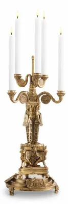 Immagine prodotto di Casa Padrino candeliere barocco in stile egiziano in ottone antico h. 52,5 cm