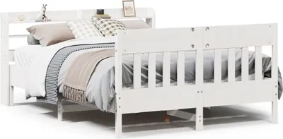 Produktbild von vidaXL Massivholzbett ohne Matratze Weiß 120x190 cm Kiefernholz