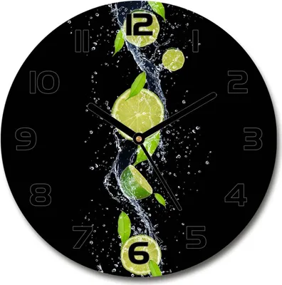 Produktbild von Wanduhr aus Glas 30fi Glasbild Glasuhr Gehärtetes Glas - schwarze-zeiger - Limes and water
