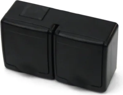 Produktbild von Aufputz Steckdose 2-fach Dose zweifach Feuchtraum IP44 schwarz serie BETA
