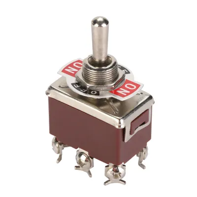 Obrázok produktu pre 5PCS Prepínač DPDT 6 Pin3 Pozícia Terninal On OFF na 250V 15A 12mm Montážny otvor