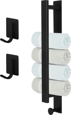 Immagine prodotto di Portasciugamani nero in acciaio inossidabile per il bagno