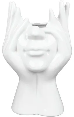 Image de Pronett XJ5321 Vase décoratif en céramique, blanc