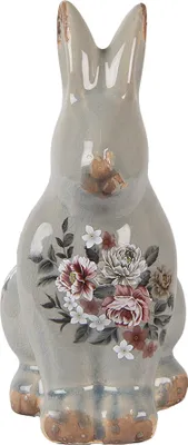 Produktbild von Clayre & Eef Dekorationsfigur Kaninchen 21 cm Grau Keramik