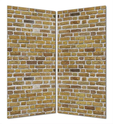 Produktbild von Wallario selbstklebende Duschrückwand 160 x 200 cm mit Motiv Ziegelsteinwand in gelb - Backsteine - Wandverkleidung mit Hochglanzlaminat in Glasoptik