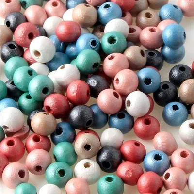 Produktbild von Kleurige Holzperlen für DIY-Schmuck, 1000 Stück, 8mm Perlmutt, Holzperlen.