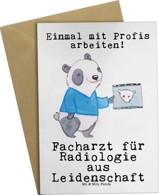Produktbild von Mr. & Mrs. Panda valentinstagskarte Facharzt für Radiologie Leidenschaft - Weiß - Geschenk, osterkarte, einladungskarten, Grußkarten, hochzeitskarten, weihnachtskarten