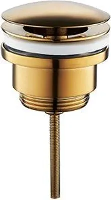 Image de Soupape d'écoulement Garniture d'écoulement, brossé or, soupape push-open, pour lavabo, sans trop-plein, CARAL, 1'1/4