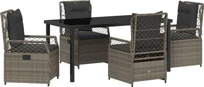 Produktbild von vidaXL Garten Essgruppe 5 pcs Grau Poly-Rattan