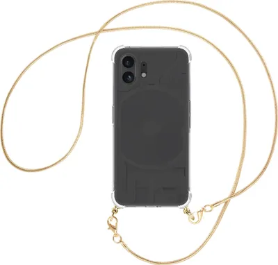 Produktbild von Handykette Backcover-Schutzhülle mit Band (Metall goldfarben) für Nothing Phone (2) (A065, 6.7'') - goldfarbene Snake-Kette