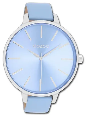Produktbild von Oozoo Timepieces Damenuhr Quarzuhr Analog mit Lederarmband hellblau D3UOC11073