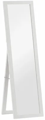 Produktbild von Standspiegel, Ganzkörperspiegel mit Ständer, freistehender Wandspiegel, 37 x 157 cm, Weiß