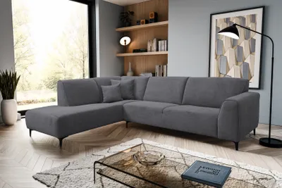 Produktbild von VENASI MULA Links Ecksofa ohne Schlaffunktion Sofa L Form Eckcouch Couchgarnitur Couch DUNKELGRAU