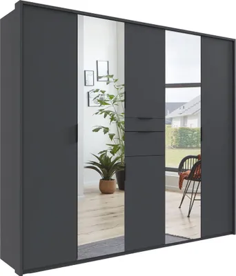 Produktbild von Drehtürenschrank Moldau Kleiderschrank mit Spiegel Ausführung wählbargraphit
