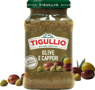 Produktbild von 12x Star Tigullio Pesto Olive e Capperi Oliven und Kapern Kochsauce - Pastasauce 185g