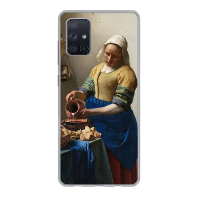 Produktbild von MuchoWow® Handyhülle Schutzhülle Hülle für Samsung Galaxy A51 Das Milchmädchen - Johannes Vermeer Silikon Softcase Handy Hülle - Schutzabdeckung