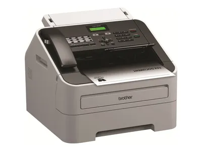 A Brother FAX-2845 Laserfax with a telephone handset is shown against a white background.