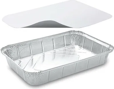 Produktbild von 10x Alu-Servierschale Aluschale Grillschale eckig 2000ml inklusive Deckel