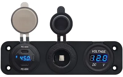 Produktbild von ProRide 12V USB-C Autoladegerät 2 Ports 45W QC3.0 Voltmeter 12/24V