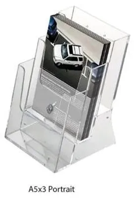 Obrázek produktu pro Stojan na prospekty, transparentní, A5, stolní/nástěnný, 3 oddíly, COLOP RC4320X