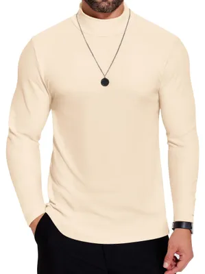Immagine prodotto di Maglia a collo alto da uomo - Marrone chiaro - Casual
