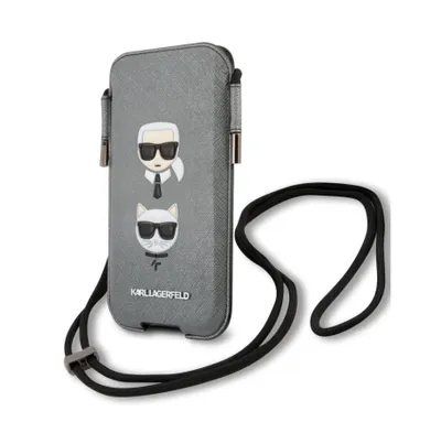 A Karl Lagerfeld phone case with a lanyard.