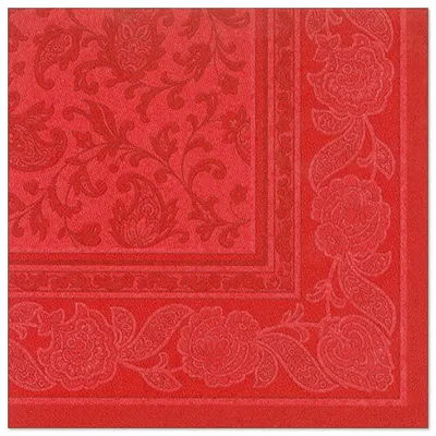 Produktbild von 250 Papstar Servietten ROYAL Collection 1/4-Falz 40 cm x 40 cm rot Ornaments 11667