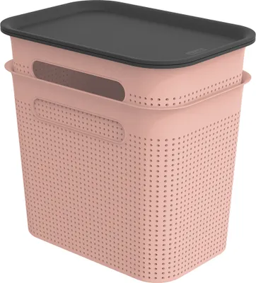 Produktbild von 2er Set Boxen mit Deckel 7 l BRISEN, Farbe:Linnea pink ged.