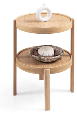 Produktbild von Skye Decor, Hochwertiger Beistelltisch (3er Set) - Saphir Eiche, 100% Eichenholz