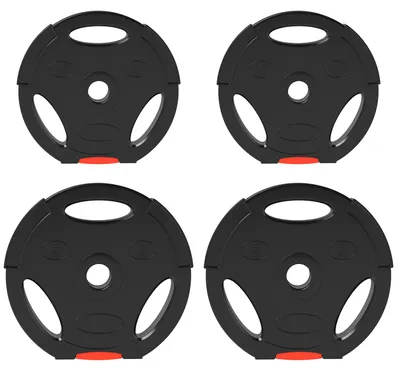 Productafbeelding van Gewichtsschijven set van 4, 2x 2,5 kg / 2x 5 kg, stang van 2,5 cm, diameter 25/30 mm (zwart)