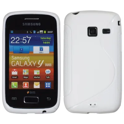 Produktbild von PhoneNatic Case kompatibel mit Samsung Galaxy Y Duos - weiß Silikon Hülle S-Style + 2 Schutzfolien