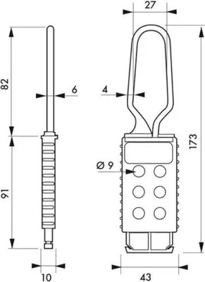 Image de Moraillon en nylon pour 6 cadenas - THIRARD