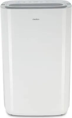 Zdjęcie produktu dla Osuszacz powietrza MEDION DH20 elektryczny (do 100 m³ (20 m²), 20 litrów/24 godz.,  cichy 43 dB, elektryczny osuszacz pomieszczeń, tryb normalny, tryb prania, tryb wentylatora, timer, kółka, osuszacz)