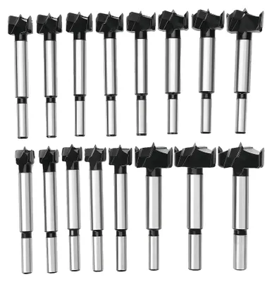 Immagine prodotto di Set di punte Forstner da 15 a 35 mm, 16 pezzi - Punte per legno - Acciaio al carbonio - Alta precisione - Resistente - Adatto per la lavorazione del legno - Punta per legno