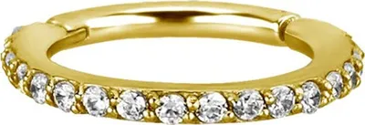 Produktbild von Karisma Gold Edelstahl Hinged Segmentring Charnier/Conch Clicker Ring Piercing Ohrring Zirkonia Stärke 1,2mm - 8mm