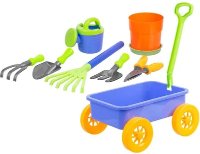 Immagine prodotto di Set di giocattoli Strend Pro, per sabbia con carretto, per bambini, 9 pezzi